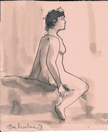 Original Figurative Nude Drawings by Frederic Belaubre
