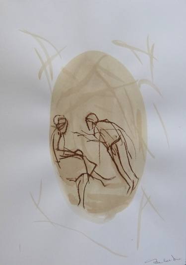 Original Figurative Garden Drawings by Frederic Belaubre