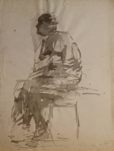 Original Expressionism Portrait Drawings by Frederic Belaubre