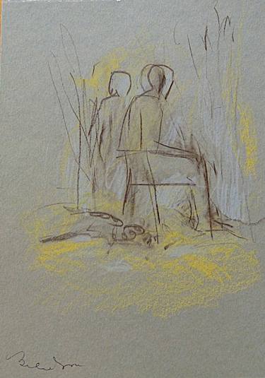 Original Figurative People Drawings by Frederic Belaubre