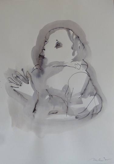 Original Figurative Portrait Drawings by Frederic Belaubre