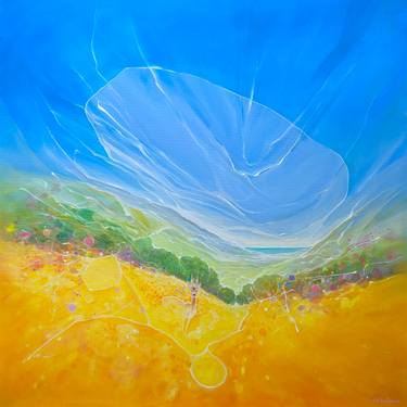 Original Art Nouveau Landscape Painting by Gill Bustamante