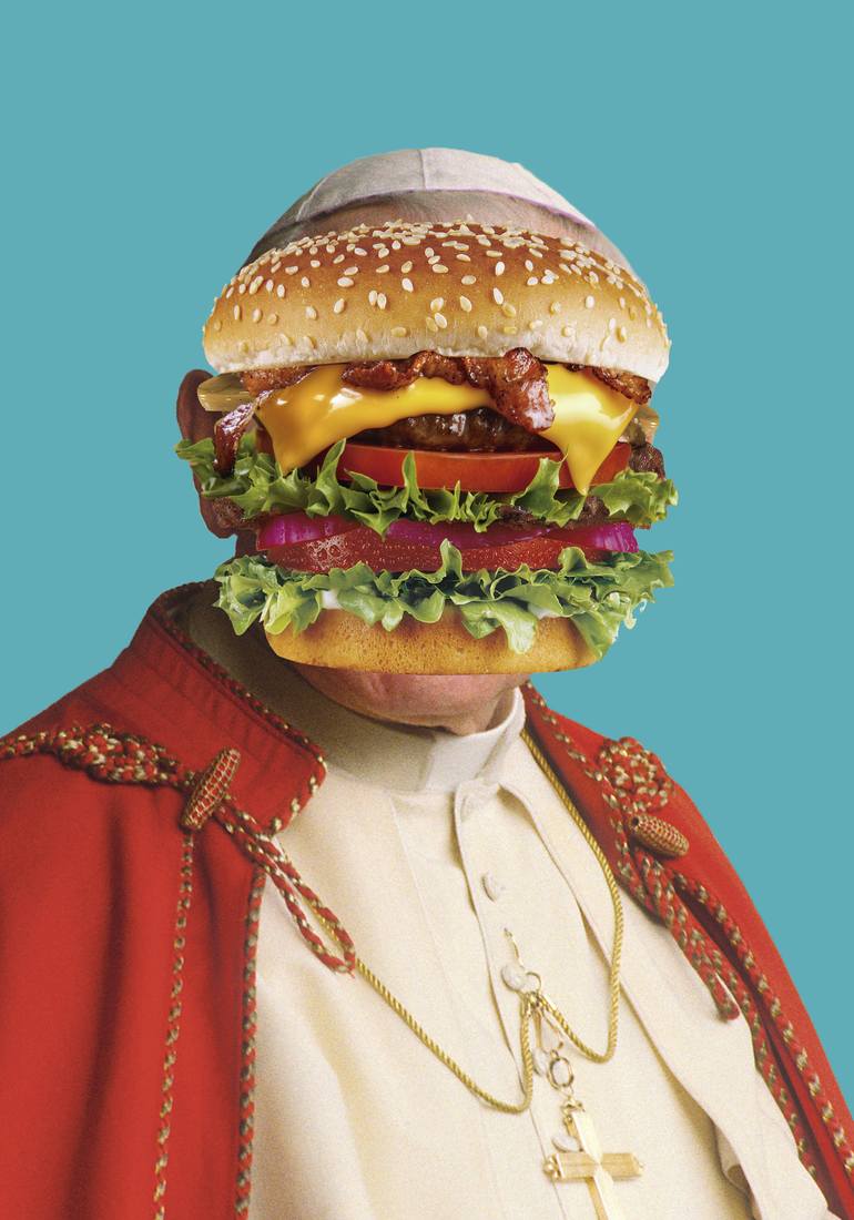 Original Conceptual Pop Culture/Celebrity Collage by Jorge Chamorro