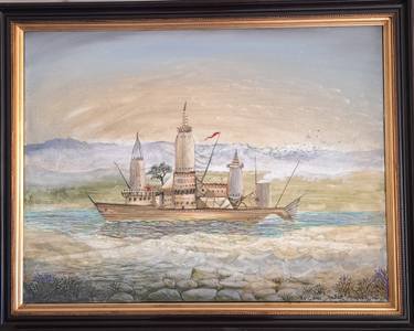 Original Abstract Boat Paintings by Pablo Miquel
