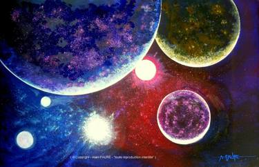 Original Figurative Outer Space Paintings by Alain Faure