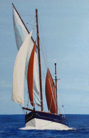 Original Figurative Boat Painting by Michel Godard