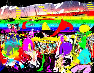 Original Abstract Expressionism Beach Digital by Vanda Parker
