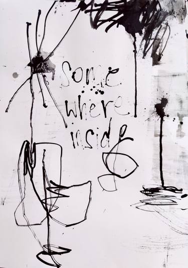 Original Abstract Expressionism Language Drawings by Anna Eckert