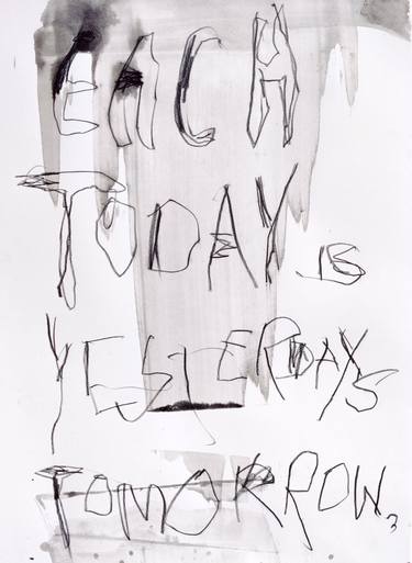Original Abstract Expressionism Language Drawings by Anna Eckert