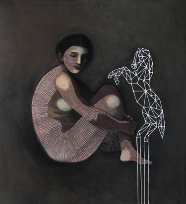 Original Contemporary Women Drawings by Nikki Pelaez