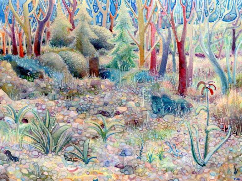 Pebbles in the Forest Painting by Josh Byer | Saatchi Art