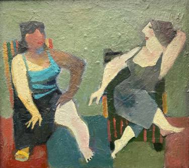 Original Modernism People Painting by Teimuraz Gagnidze