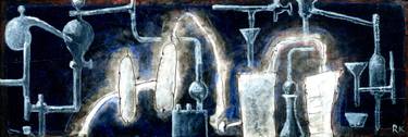 Original Abstract Science Painting by Rainer Keller