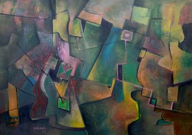 Original Abstract Expressionism Abstract Painting by Constantin Galceava