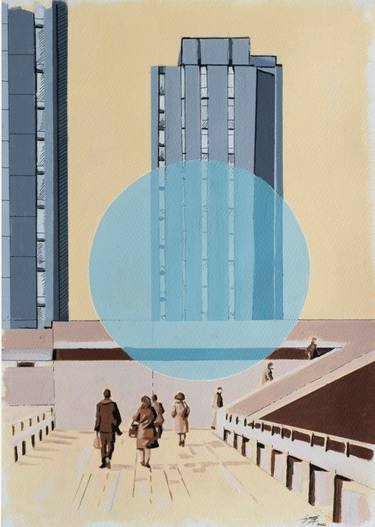 Original Illustration Architecture Paintings by Phil Bower