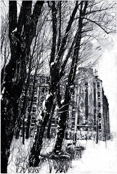 Original Expressionism Architecture Printmaking by Michael Goro