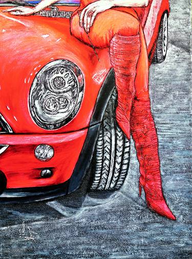 Original Abstract Expressionism Automobile Paintings by Viktor Lazarev