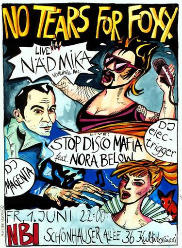 Original Figurative Comics Painting by Nora Below