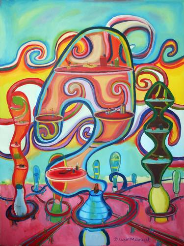 Original Abstract Painting by Diego Manuel Rodriguez
