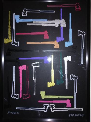 Original Contemporary Abstract Drawings by Paul Mellings