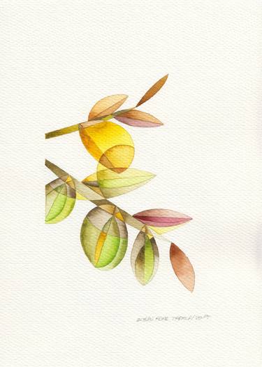 Original Cubism Tree Paintings by Ebru Acar Taralp