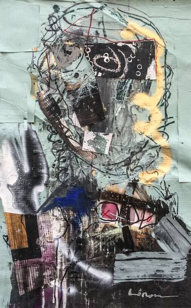 Original Abstract Expressionism Portrait Painting by Francisco Postlethwaite