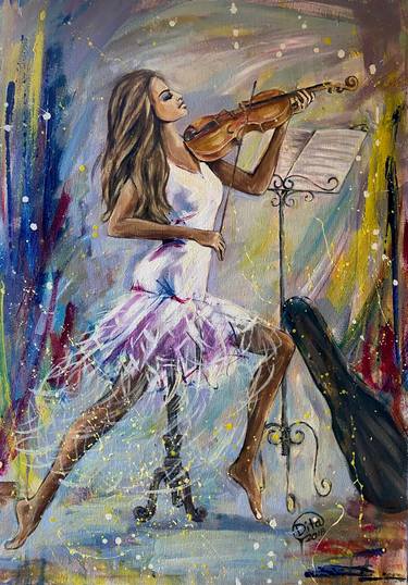 Original Figurative Music Painting by Dita Omuri