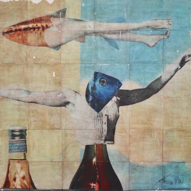 Original Surrealism Fantasy Mixed Media by Marian Williams
