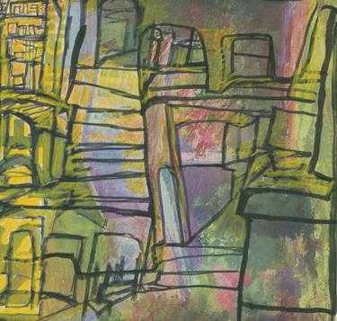 Original Abstract Expressionism Landscape Mixed Media by Tj Owens