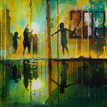Original Contemporary Seasons Mixed Media by Db Waterman