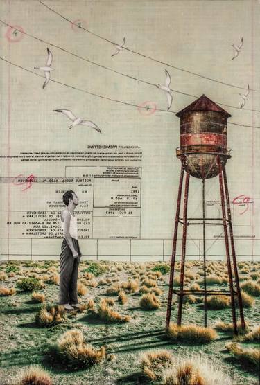 Original Black & White Landscape Mixed Media by Db Waterman