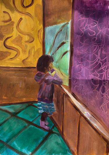 Original Contemporary Children Painting by Marcin Biesek