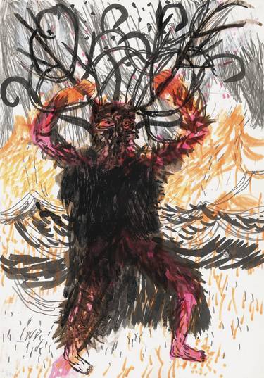 Original Expressionism Classical mythology Drawings by Katia Monaci