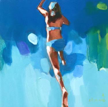 Original Figurative Beach Paintings by Elizabeth Lennie