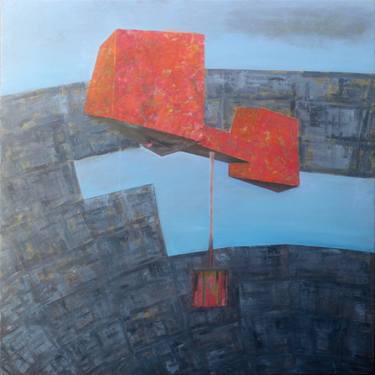 Original Figurative Aeroplane Painting by K  Van
