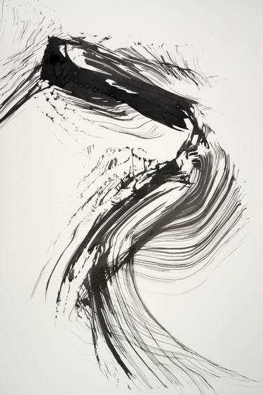 Original linear Abstract Drawing by Falk Kastell