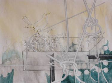 Original Fine Art Abstract Drawings by Loui Terrier