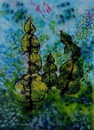 Original Abstract Tree Paintings by Aristides Meneses