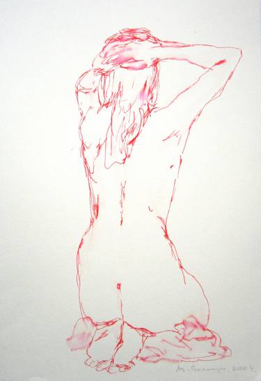 Original Figurative Nude Drawings by Agnieszka   Praxmayer