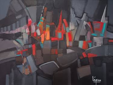 Original Abstract Expressionism Abstract Painting by Pierre-Antoine Lépine