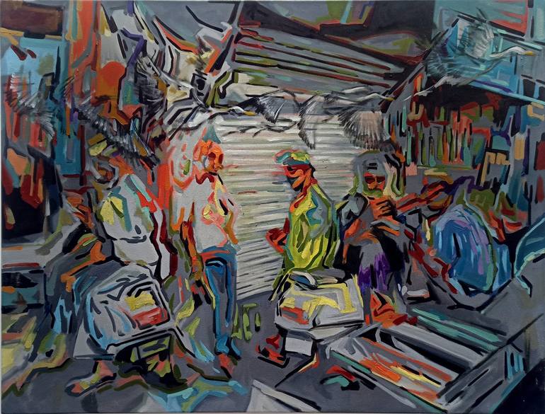 Original Figurative People Paintings by Prithvi Kumar