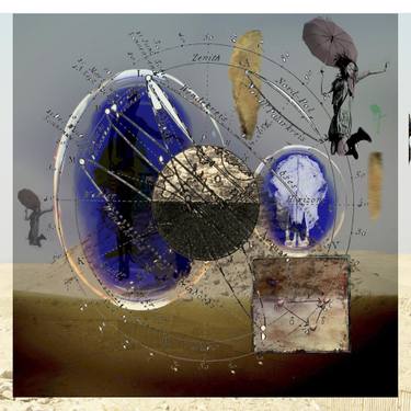 Original Conceptual Outer Space Mixed Media by Geert  Lemmers