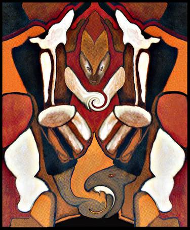 Original Surrealism Fantasy Mixed Media by Michael Rich