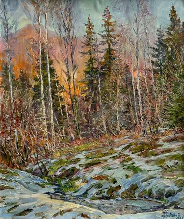 Original Expressionism Landscape Painting by Aleksandr Dubrovskyy