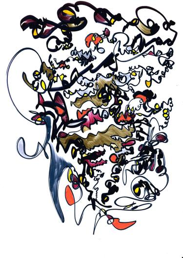 Original Abstract Expressionism Abstract Drawings by Jakub Kreft