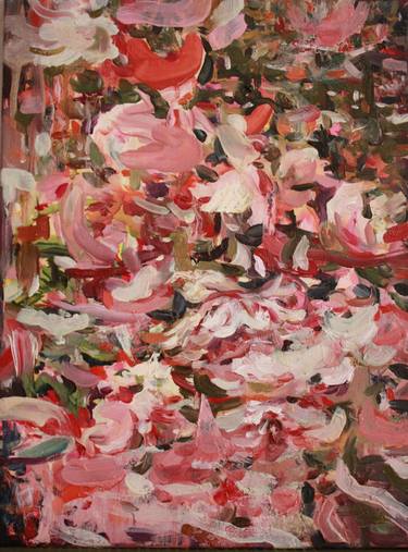 Original Abstract Expressionism Floral Painting by Aliona Cotorobai