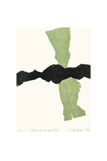 Original Abstract Expressionism People Printmaking by Samuel Buttner