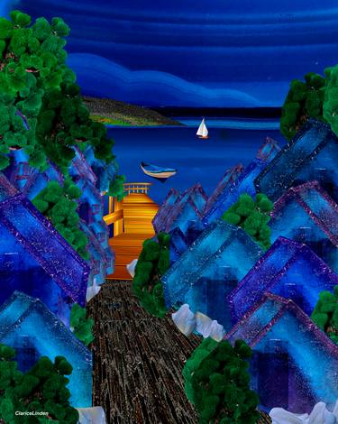 Original Conceptual Beach Mixed Media by Clarice Linden