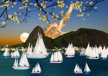 Original Conceptual Beach Collage by Clarice Linden