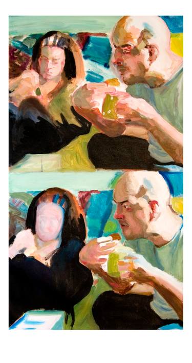 Original Expressionism Portrait Painting by David Lebel